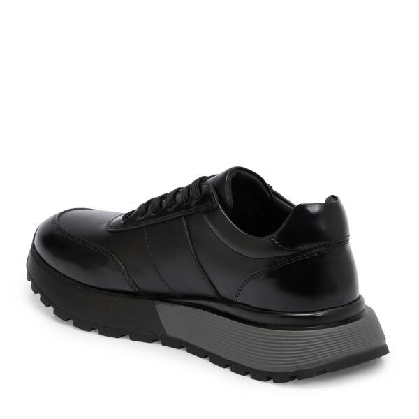 Siyah Deri Erkek Sneaker - E25S1AY57446-A23 - 2