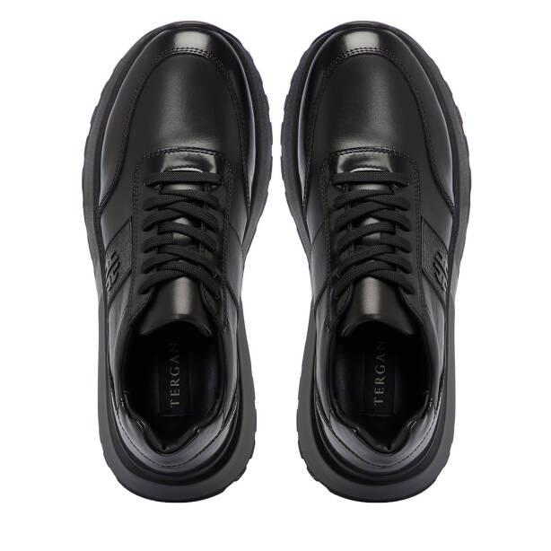 Siyah Deri Erkek Sneaker - E25S1AY57446-A23 - 5
