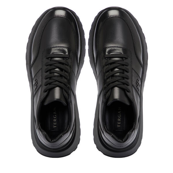 Siyah Deri Erkek Sneaker - E25S1AY57446-A23 - 5