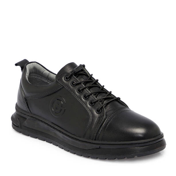 Siyah Deri Erkek Sneaker - E25S1AY57449-A23 - 1