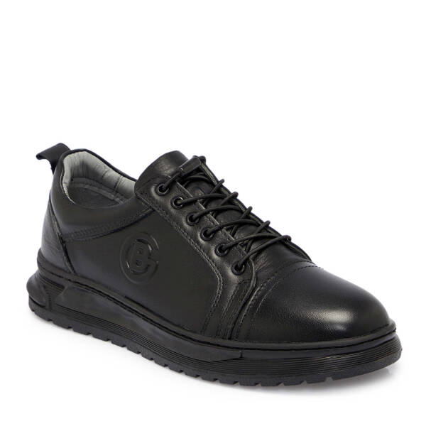 Siyah Deri Erkek Sneaker - E25S1AY57449-A23 - 1