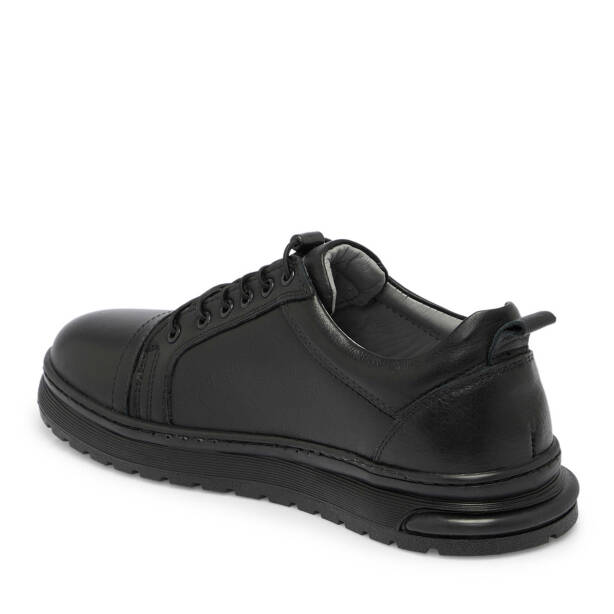Siyah Deri Erkek Sneaker - E25S1AY57449-A23 - 2