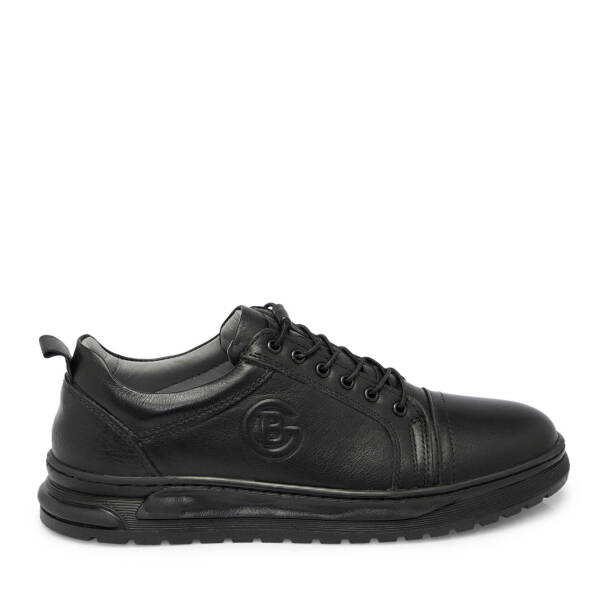 Siyah Deri Erkek Sneaker - E25S1AY57449-A23 - 3