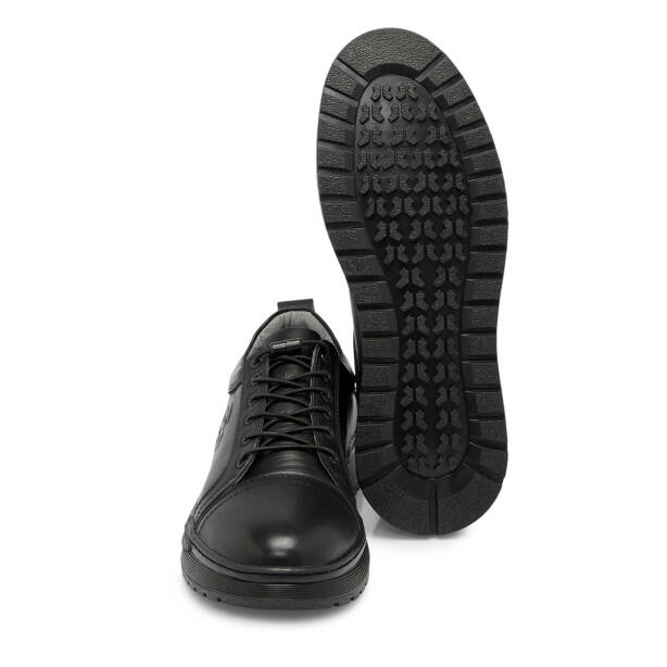 Siyah Deri Erkek Sneaker - E25S1AY57449-A23 - 4