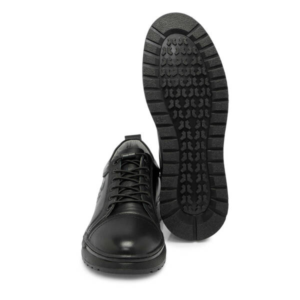 Siyah Deri Erkek Sneaker - E25S1AY57449-A23 - 4