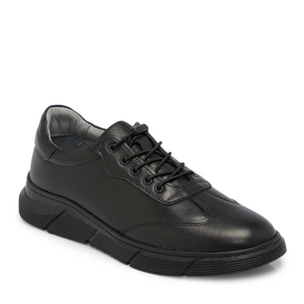 Siyah Deri Erkek Sneaker - E25S1AY57450-A23 - 1