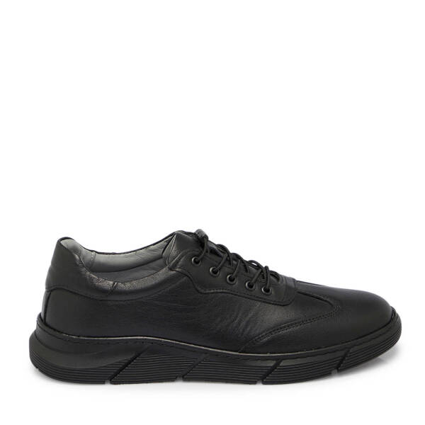 Siyah Deri Erkek Sneaker - E25S1AY57450-A23 - 3