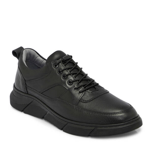 Siyah Deri Erkek Sneaker - E25S1AY57451-A23 - 1