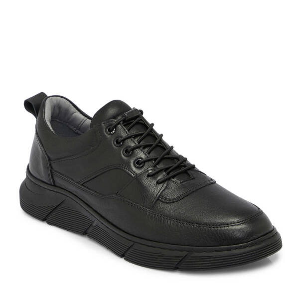 Siyah Deri Erkek Sneaker - E25S1AY57451-A23 - 1