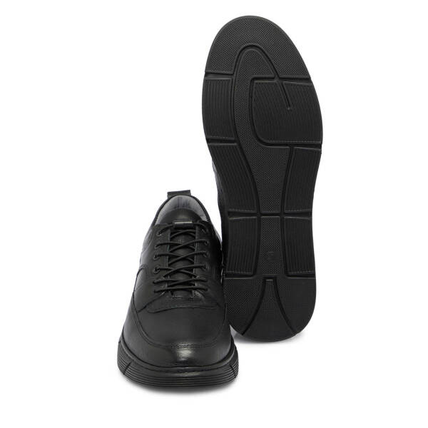 Siyah Deri Erkek Sneaker - E25S1AY57451-A23 - 4