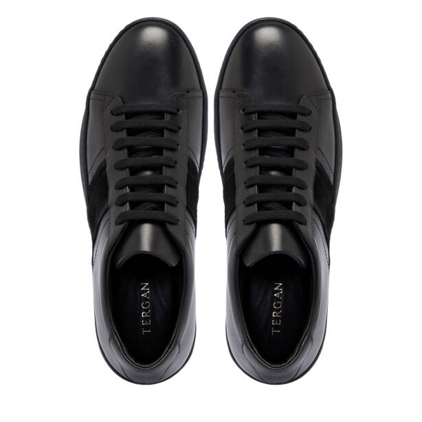 Siyah Deri Erkek Sneaker - E25S1AY57463-A23 - 5