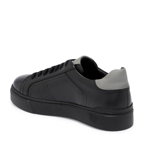 Siyah Deri Erkek Sneaker - E25S1AY57464-A23 - 2