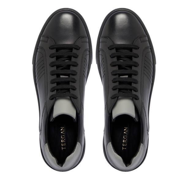 Siyah Deri Erkek Sneaker - E25S1AY57464-A23 - 5