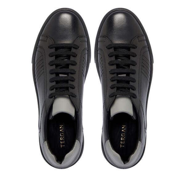 Siyah Deri Erkek Sneaker - E25S1AY57464-A23 - 5
