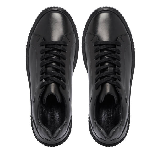 Siyah Deri Erkek Sneaker - E25S1AY57472-A43 - 5