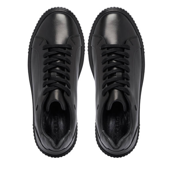 Siyah Deri Erkek Sneaker - E25S1AY57472-A43 - 5