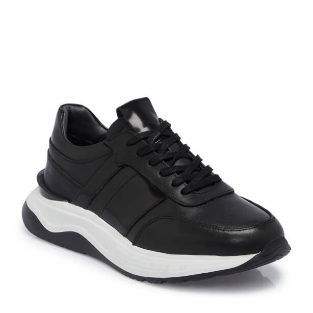 Siyah Deri Erkek Sneaker - E25S1AY57473-A43 - 1