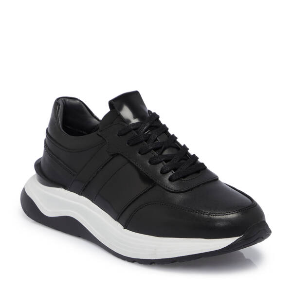 Siyah Deri Erkek Sneaker - E25S1AY57473-A43 - 1