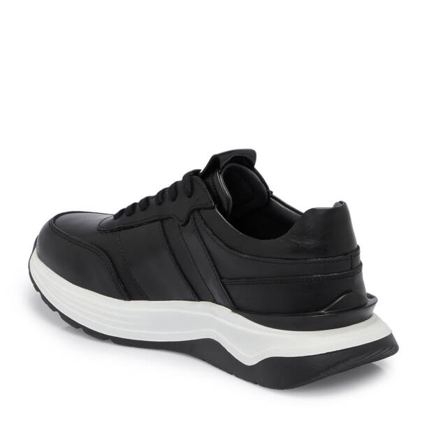 Siyah Deri Erkek Sneaker - E25S1AY57473-A43 - 2