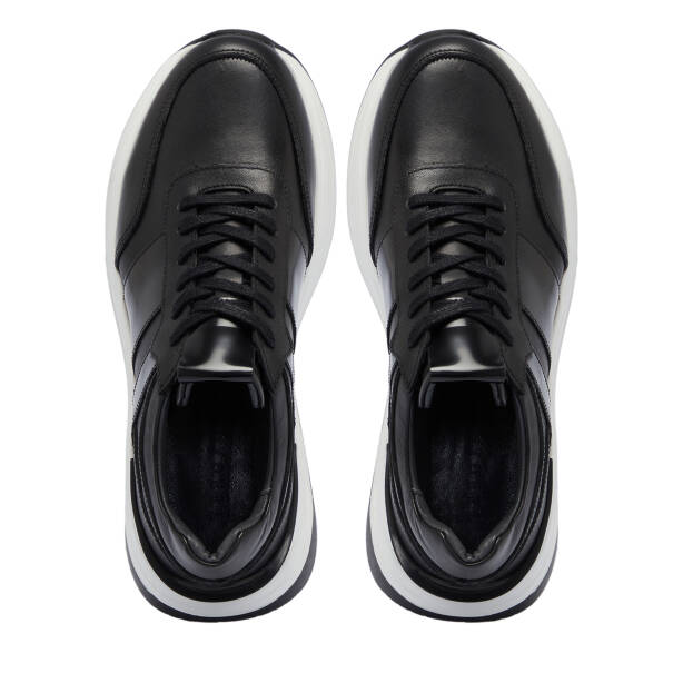 Siyah Deri Erkek Sneaker - E25S1AY57473-A43 - 5