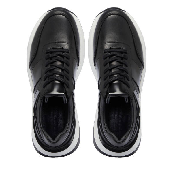 Siyah Deri Erkek Sneaker - E25S1AY57473-A43 - 5