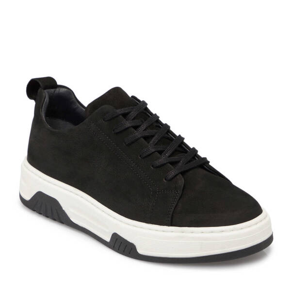 Siyah Deri Erkek Sneaker - E25S1AY57475-A64 - 1