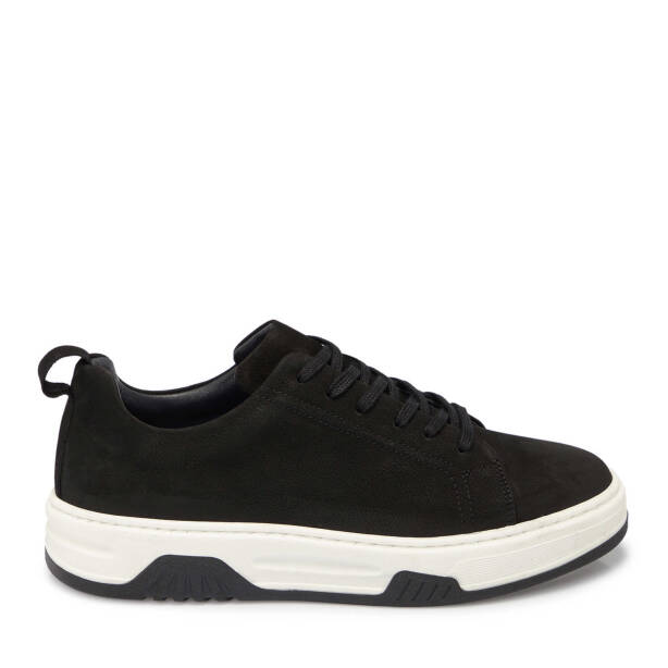Siyah Deri Erkek Sneaker - E25S1AY57475-A64 - 3
