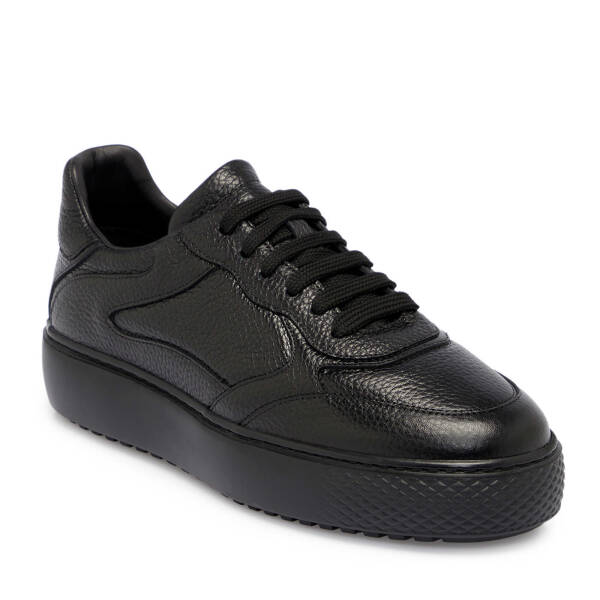 Siyah Deri Erkek Sneaker - E25S1AY57482-A41 - 1