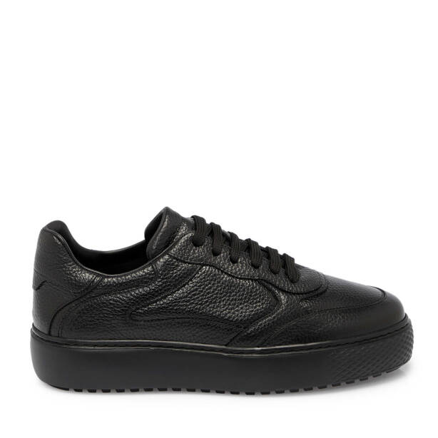 Siyah Deri Erkek Sneaker - E25S1AY57482-A41 - 3