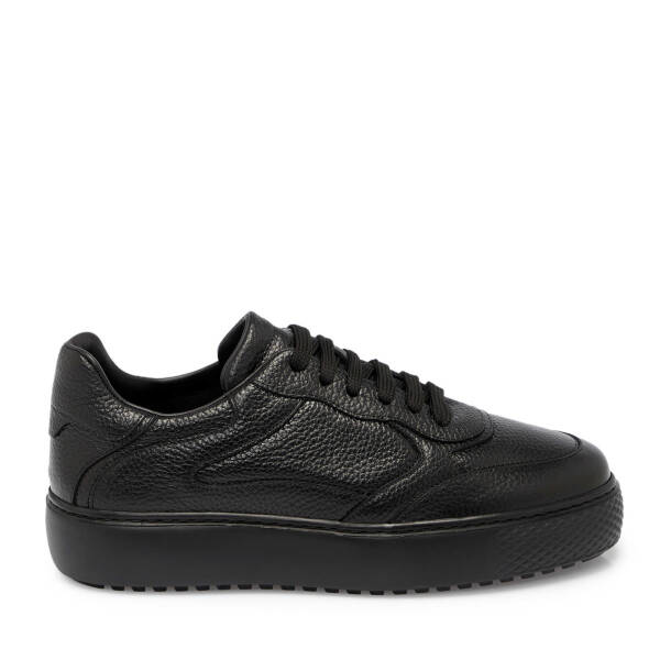 Siyah Deri Erkek Sneaker - E25S1AY57482-A41 - 3