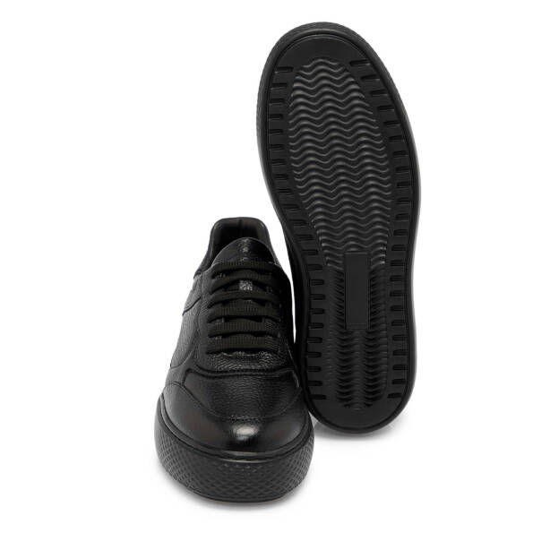 Siyah Deri Erkek Sneaker - E25S1AY57482-A41 - 4