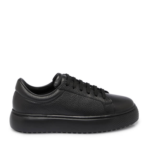 Siyah Deri Erkek Sneaker - E25S1AY57485-A41 - 3