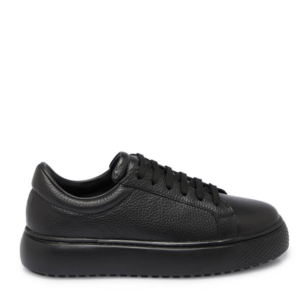 Siyah Deri Erkek Sneaker - E25S1AY57485-A41 - 3