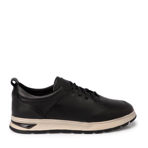 Siyah Deri Erkek Sneaker - E25S1AY57488-A23 - 3