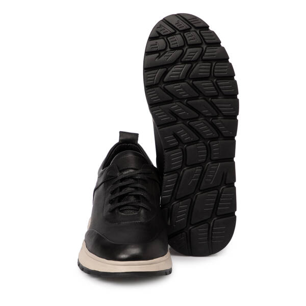 Siyah Deri Erkek Sneaker - E25S1AY57488-A23 - 4