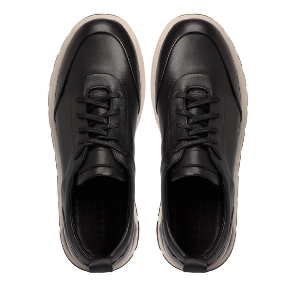 Siyah Deri Erkek Sneaker - E25S1AY57488-A23 - 5