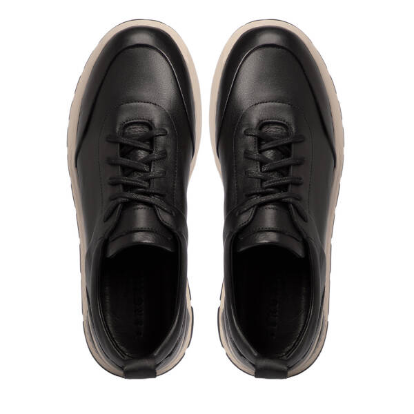 Siyah Deri Erkek Sneaker - E25S1AY57488-A23 - 5