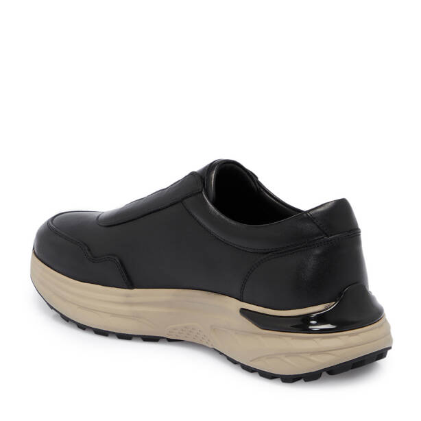 Siyah Deri Erkek Sneaker - E25S1AY57490-A23 - 2
