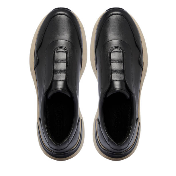 Siyah Deri Erkek Sneaker - E25S1AY57490-A23 - 5
