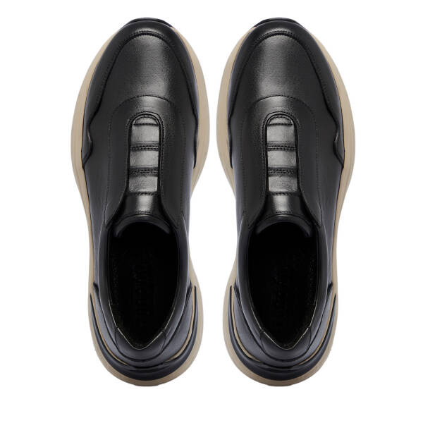 Siyah Deri Erkek Sneaker - E25S1AY57490-A23 - 5