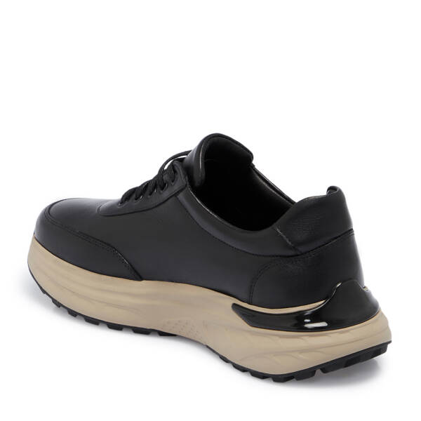 Siyah Deri Erkek Sneaker - E25S1AY57491-A23 - 2