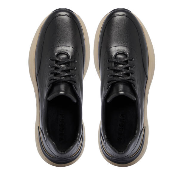 Siyah Deri Erkek Sneaker - E25S1AY57491-A23 - 5