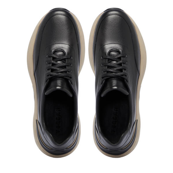 Siyah Deri Erkek Sneaker - E25S1AY57491-A23 - 5