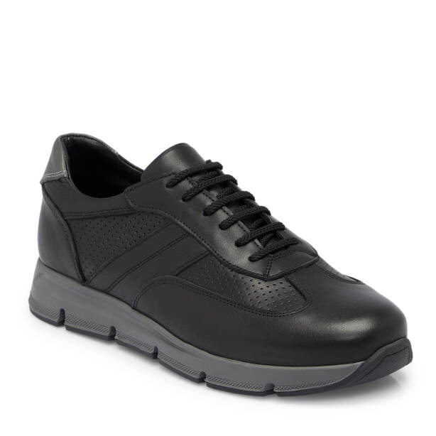 Siyah Deri Erkek Sneaker - E25S1AY57509-A23 
