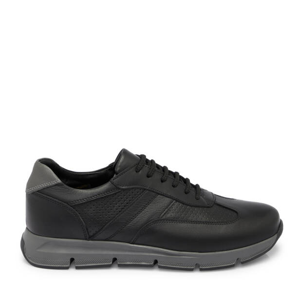 Siyah Deri Erkek Sneaker - E25S1AY57509-A23 - 3
