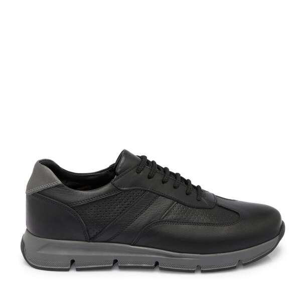 Siyah Deri Erkek Sneaker - E25S1AY57509-A23 - 3