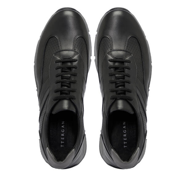 Siyah Deri Erkek Sneaker - E25S1AY57509-A23 - 5