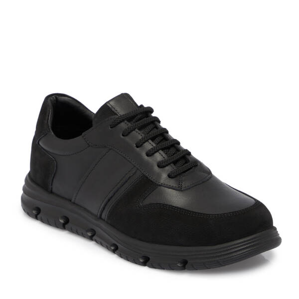 Siyah Deri Erkek Sneaker - E25S1AY57511-A23 - 1