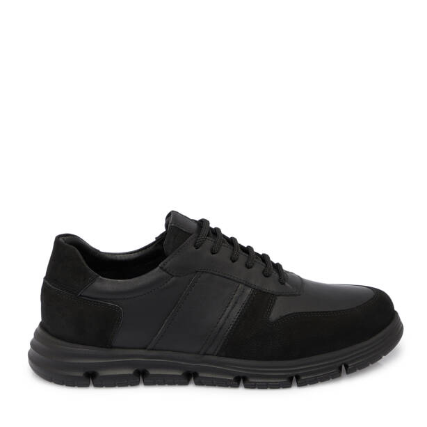 Siyah Deri Erkek Sneaker - E25S1AY57511-A23 - 3
