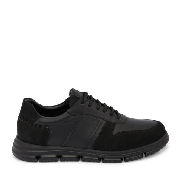 Siyah Deri Erkek Sneaker - E25S1AY57511-A23 - 3
